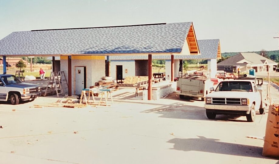Construction site of Splash Car Wash building.