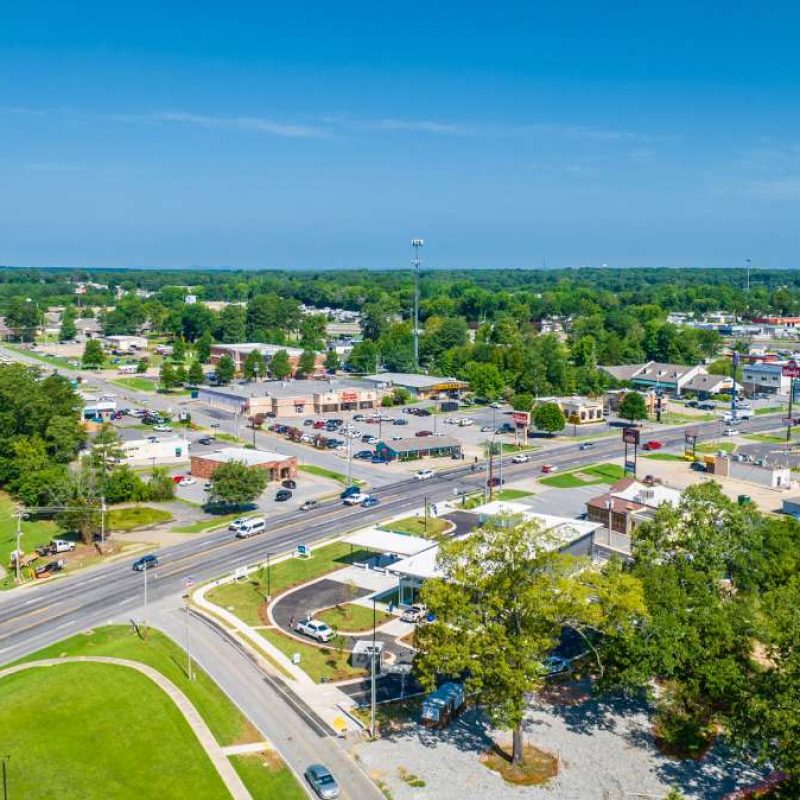 Ariel view of Bryant Splash Car Wash